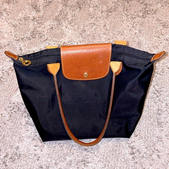 Longchamp Bags Longchamp Le Pliage Black Medium Sized Shoulder Bag